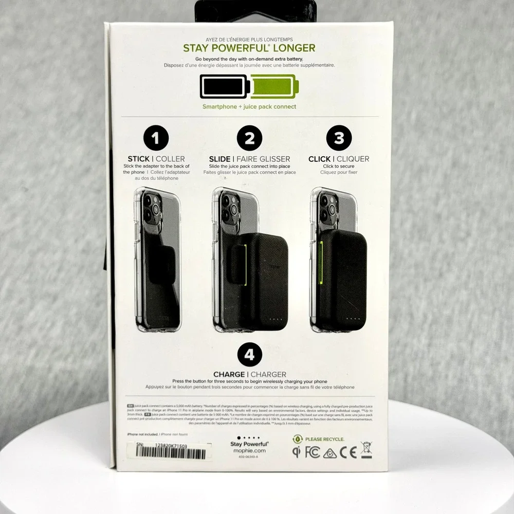 Mophie Juice Pack Connect 5000mAh Portable Wireless Battery Black MOP401006588-V